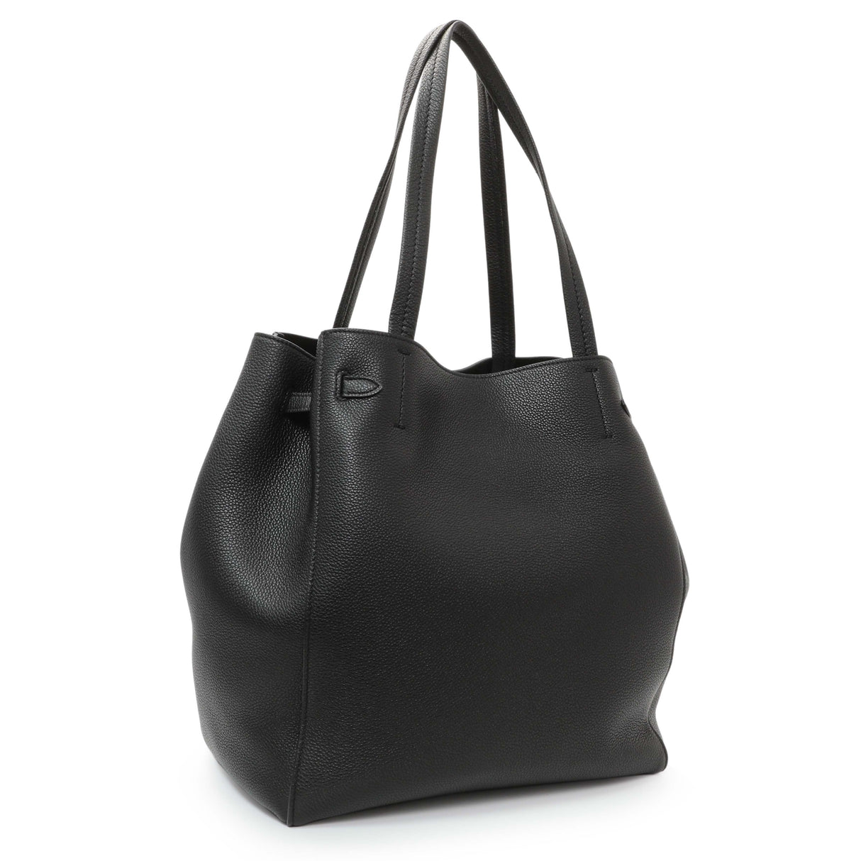 Celine Black Soft Grained Calfskin Medium Belt Cabas Phantom