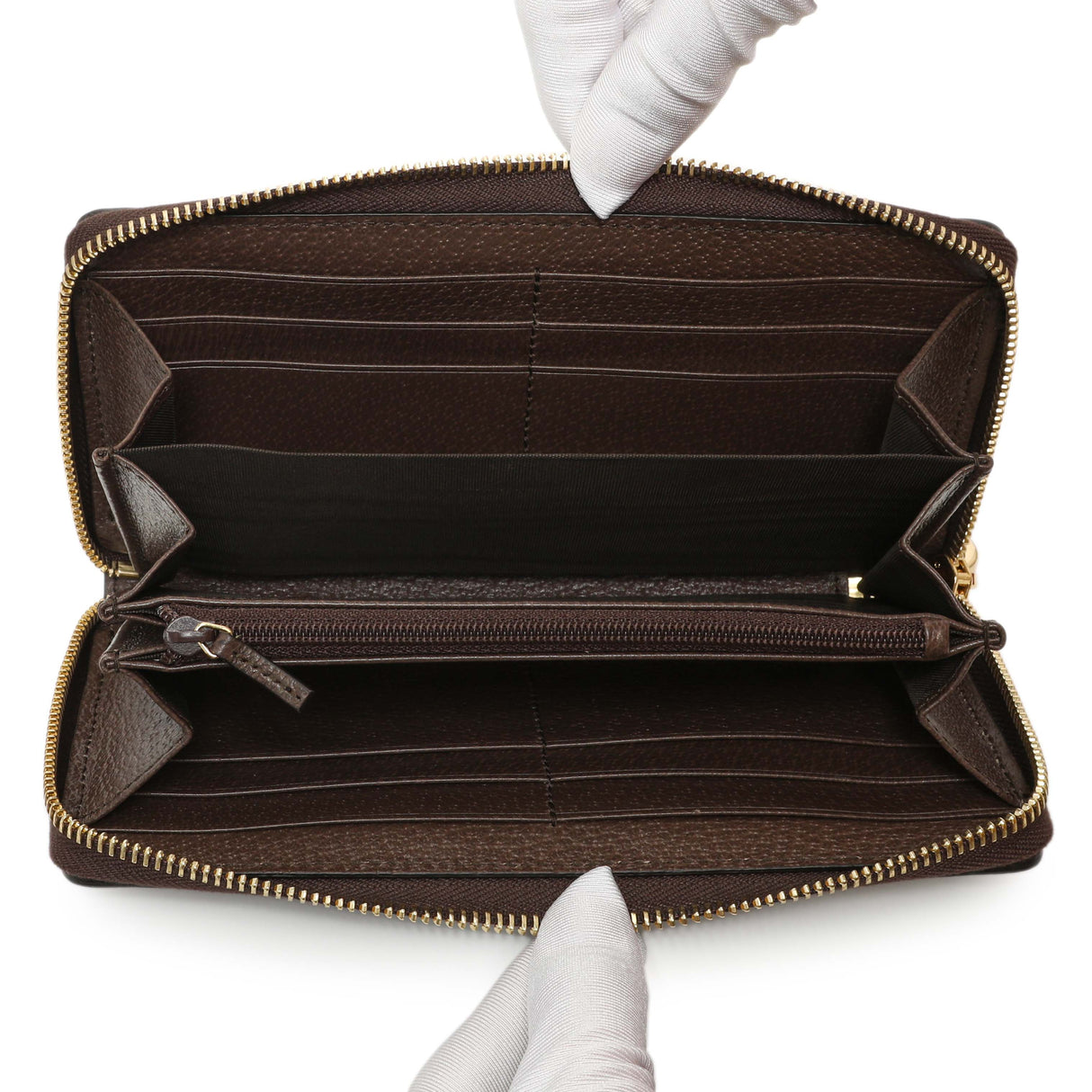 Gucci GG Supreme Monogram Web Ophidia Zip Around Wallet Accessories Gucci