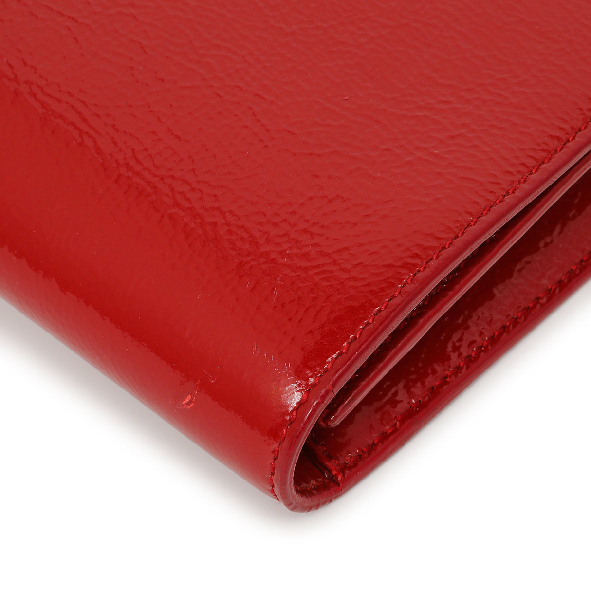 Saint Laurent Red Textured Patent Monogram Large Belle De Jour Clutch Handbags Saint Laurent