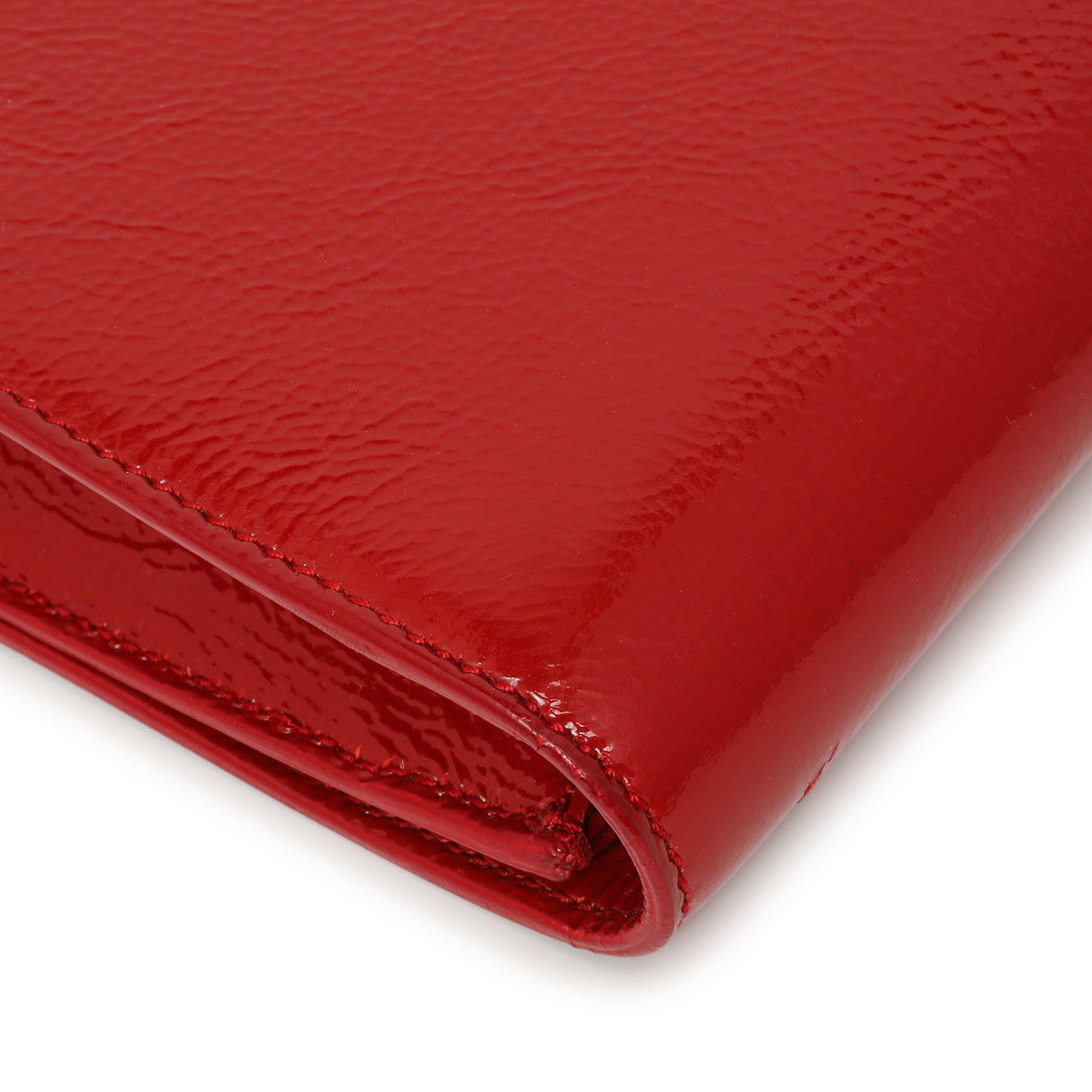 Saint Laurent Red Textured Patent Monogram Large Belle De Jour Clutch Handbags Saint Laurent