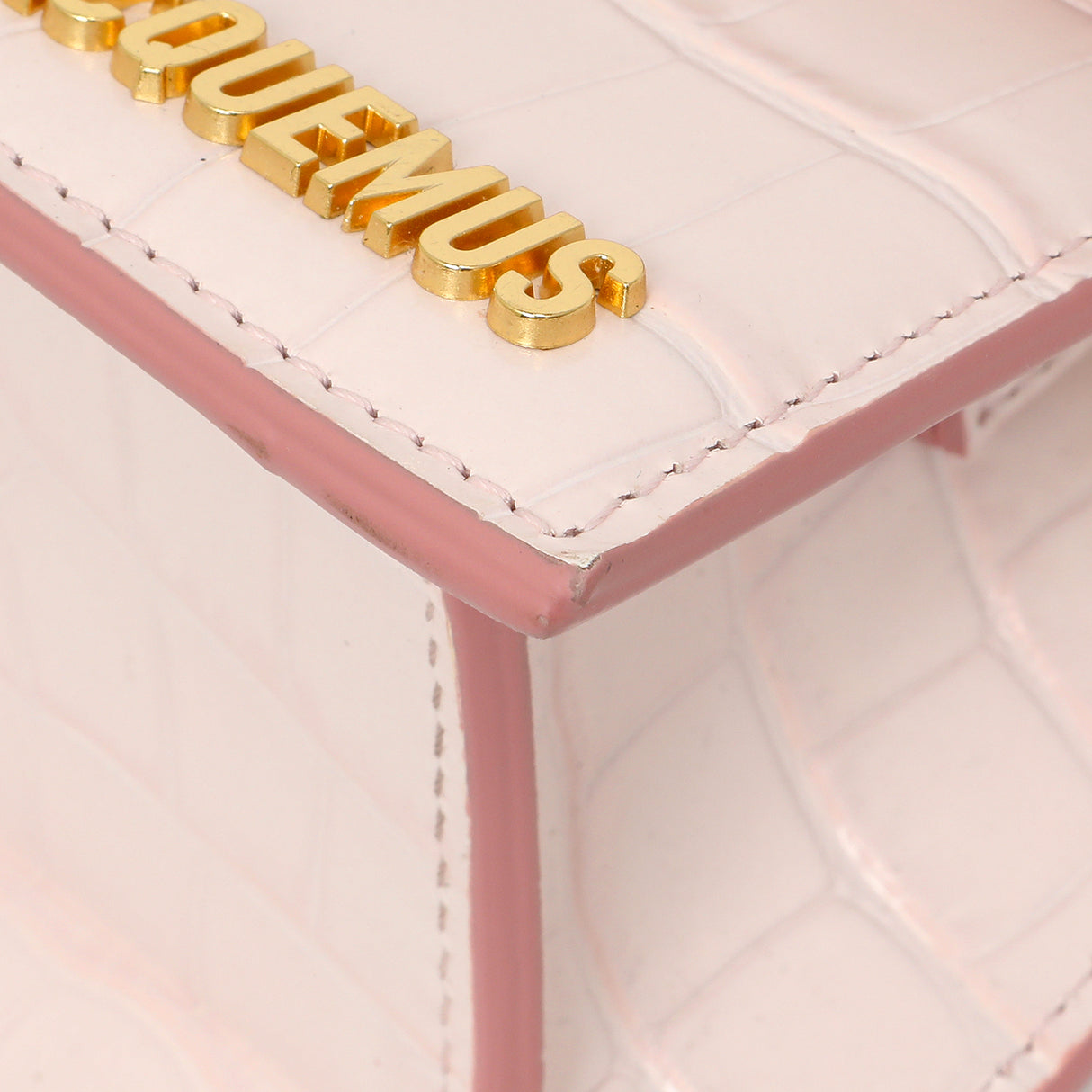 Jacquemus Pink Crocodile Embossed Calfskin Moyen Le Chiquito Handbags Jacquemus