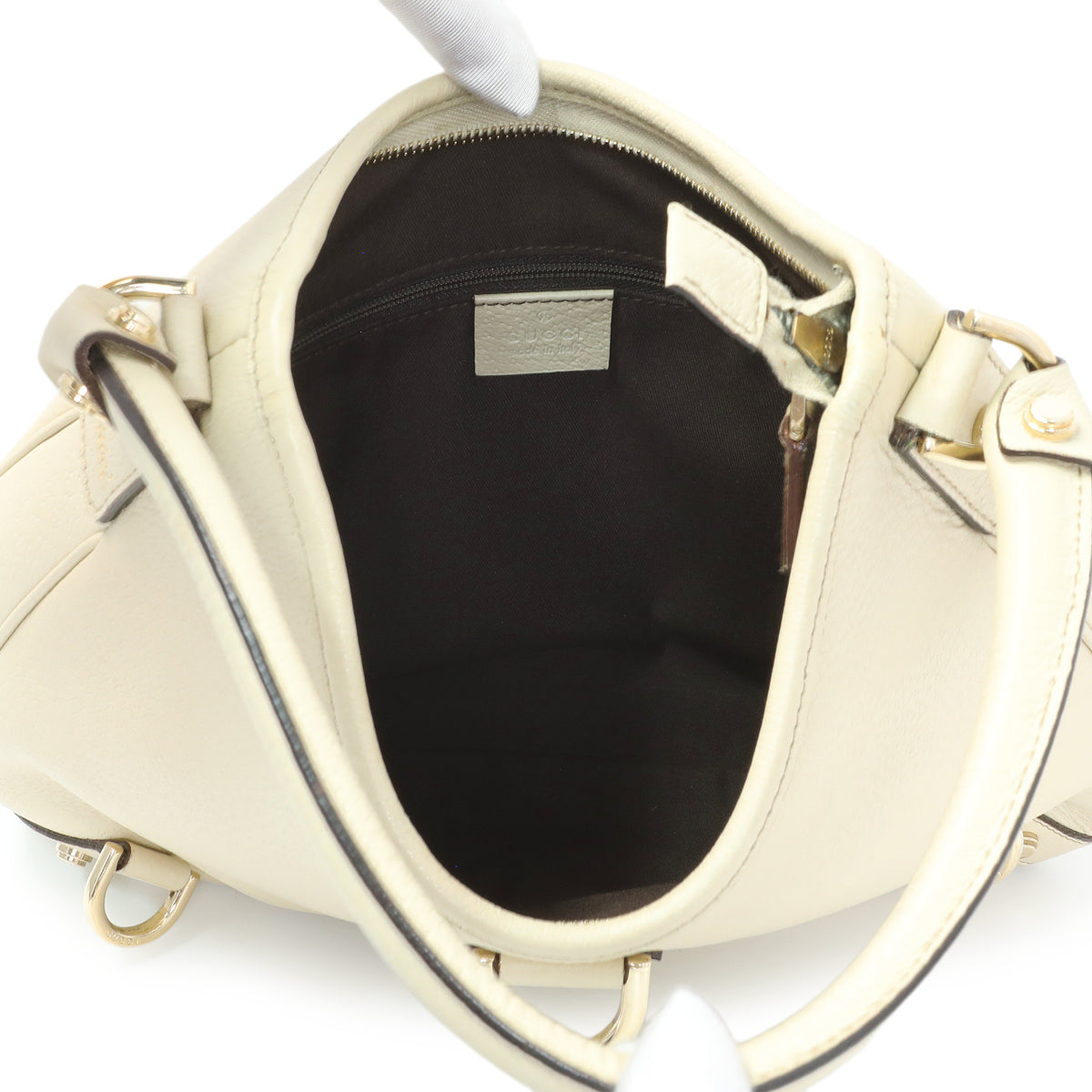 Gucci White Calfskin Abbey D Ring Hobo Handbags Gucci