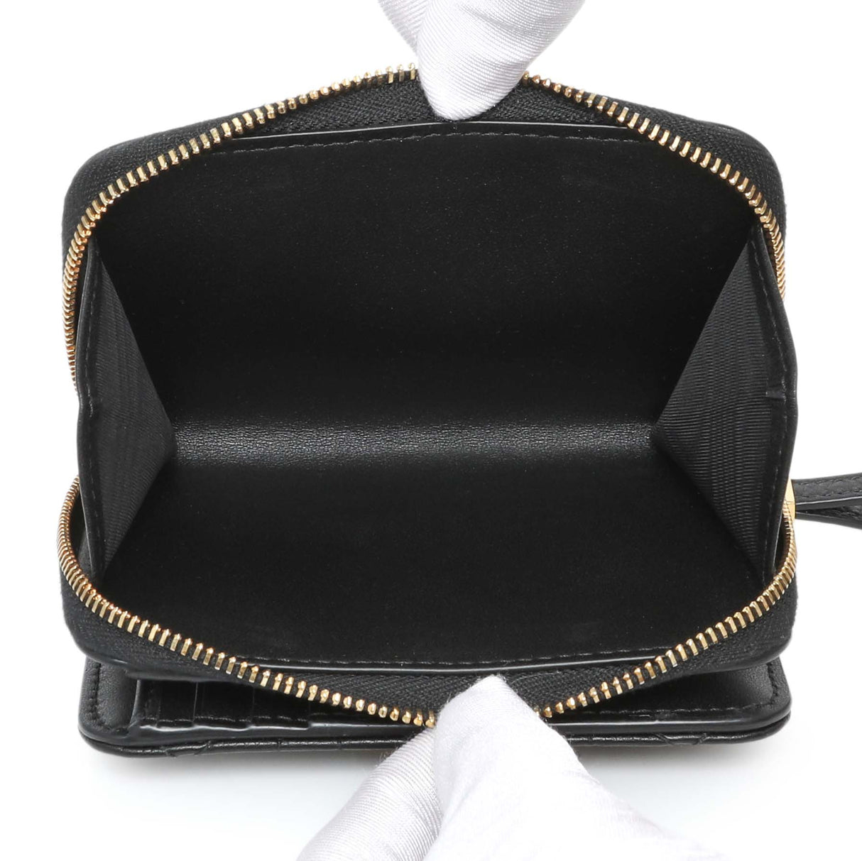 Christian Dior Black Grained Calfskin Supple Cannage Caro Scarlet Zipped Wallet Accessories Christian Dior