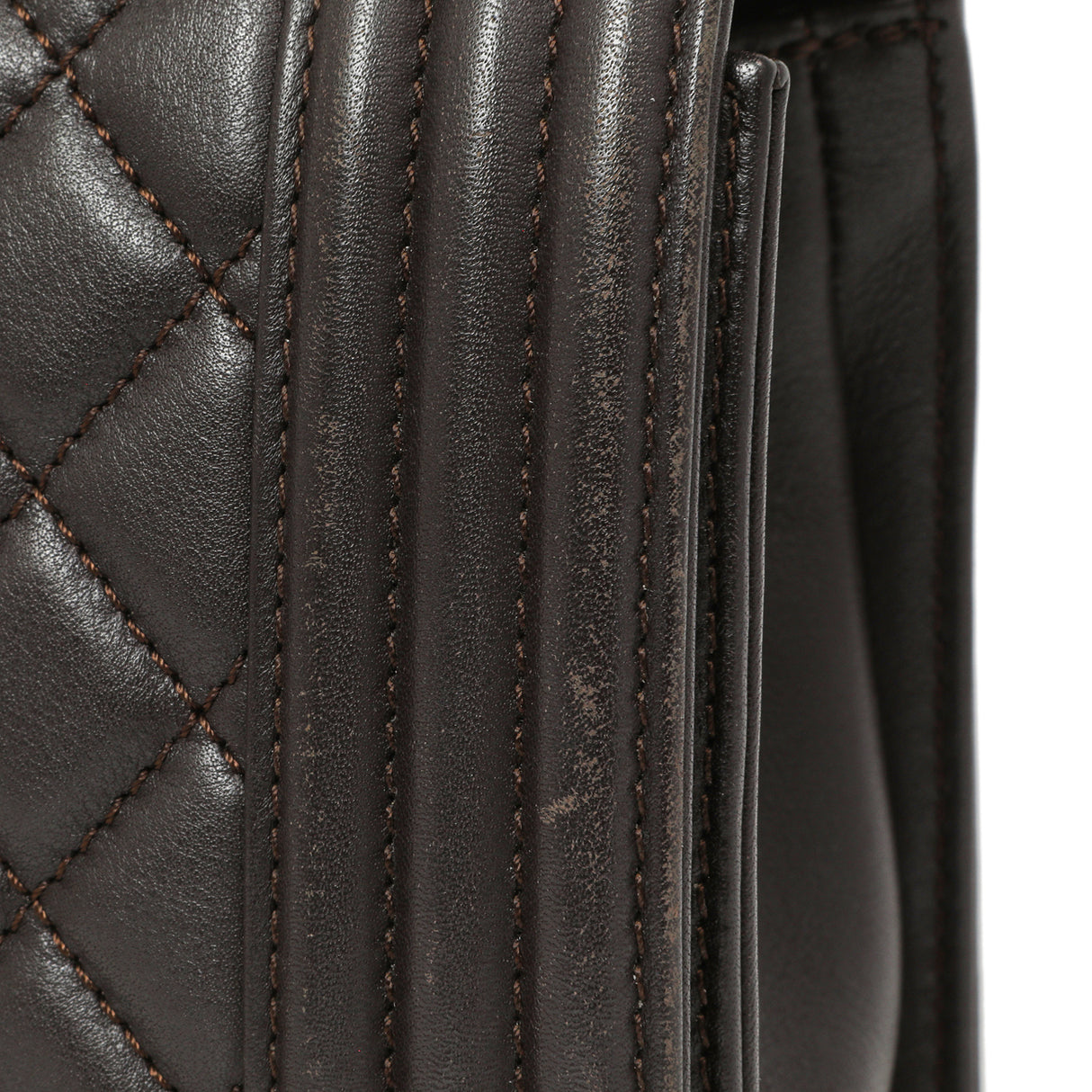 Chanel Dark Brown Quilted Calfskin Medium Boy Bag Handbags Chanel