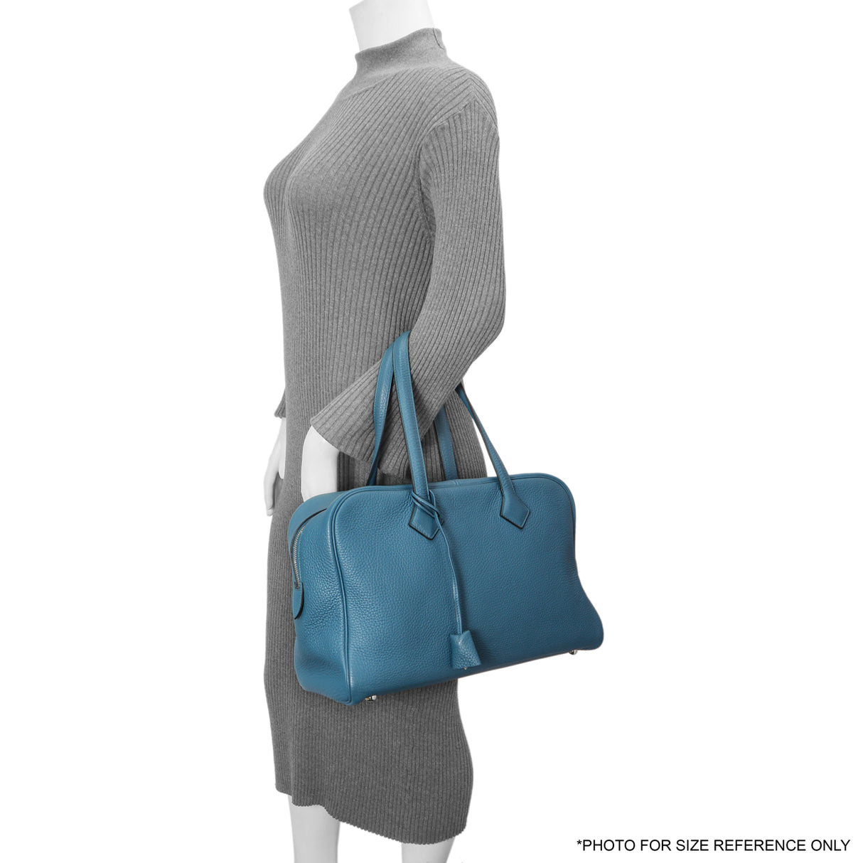 Hermes Cobalt Clemence Victoria II 35 Handbags Hermes