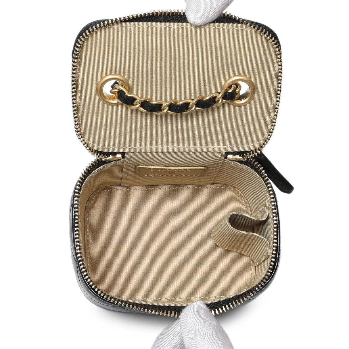 Chanel Black Lambskin Mini Pearl Crush Vanity Handbags Chanel
