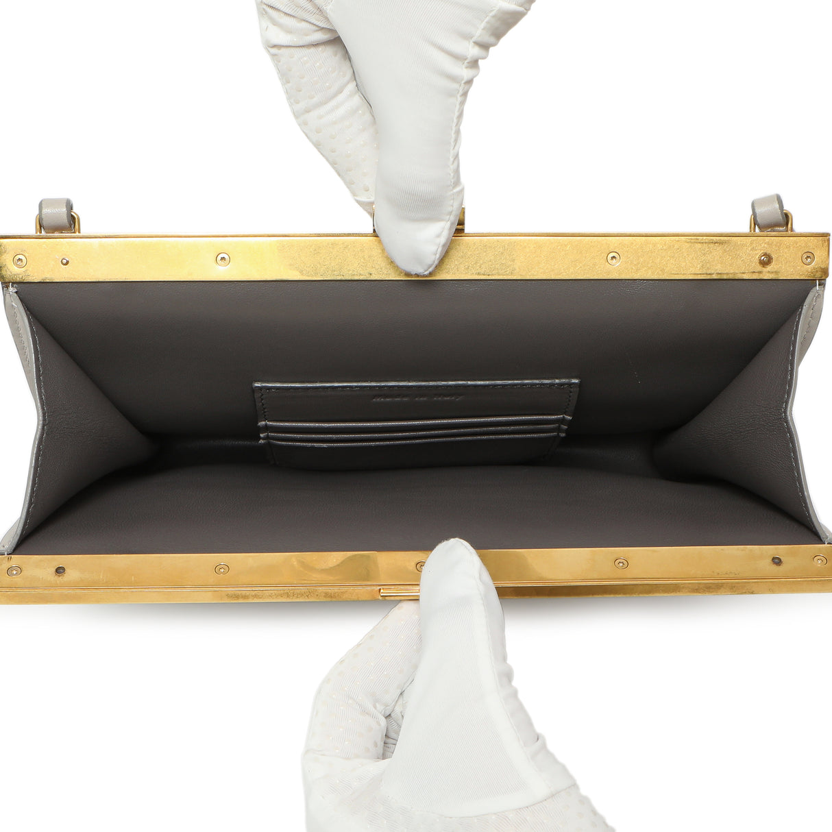 Celine Light Grey Smooth Calfskin Mini Clasp Bag Handbags Celine