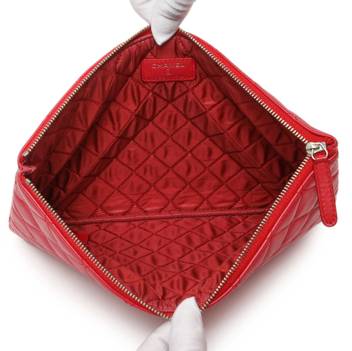 Chanel Pink Quilted Lambskin Medium Cosmetic Case Accessories Chanel