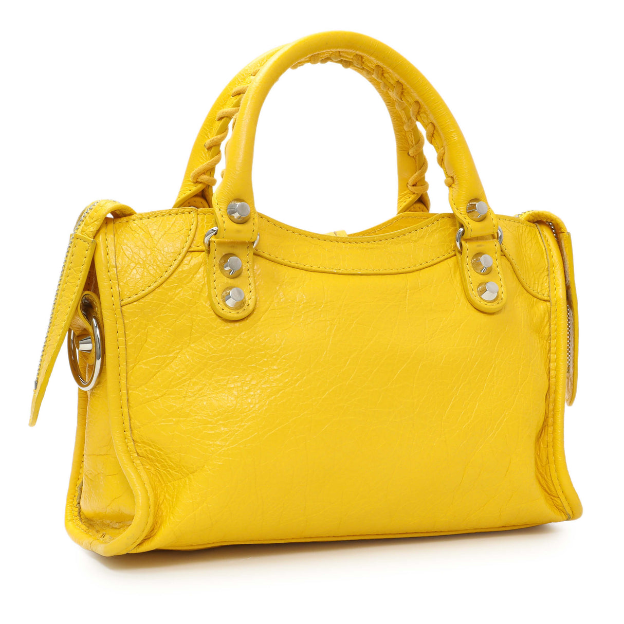 Balenciaga Yellow Agneau Classic Hardware Mini City Handbags Balenciaga