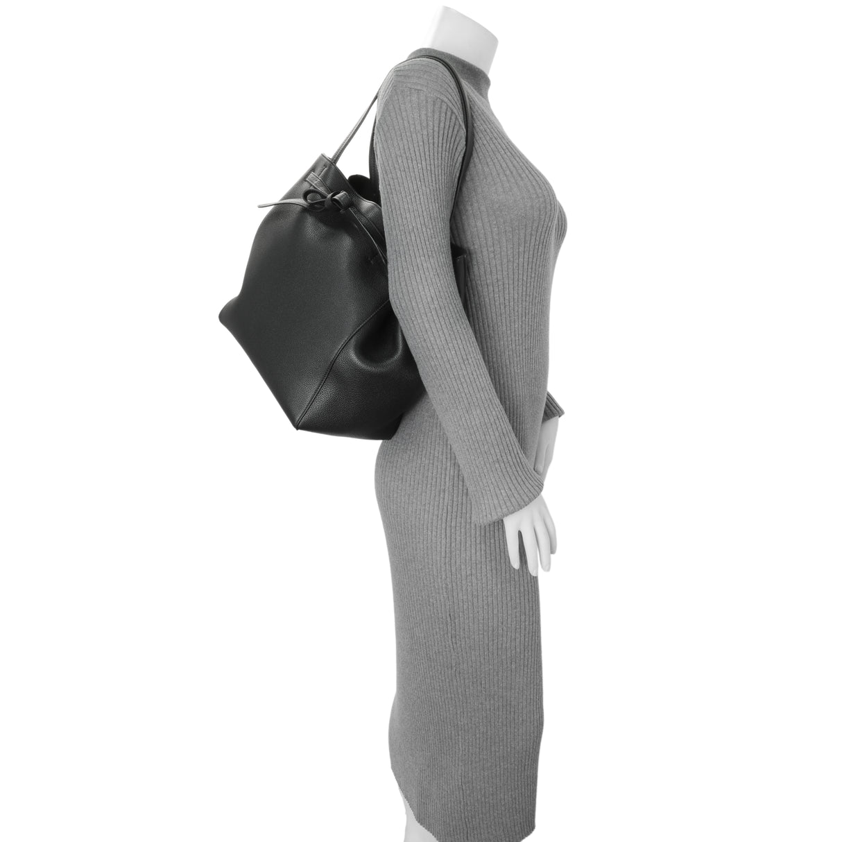 Celine Black Soft Grained Calfskin Medium Belt Cabas Phantom Handbags Celine