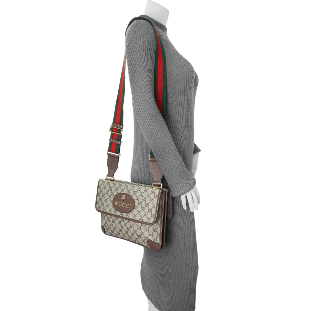 Gucci GG Supreme Monogram Web Neo Vintage Messenger Bag Handbags Gucci