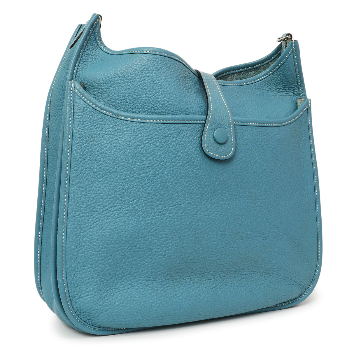 Hermes Blue Jean Clemence Evelyne III GM Handbags Hermes