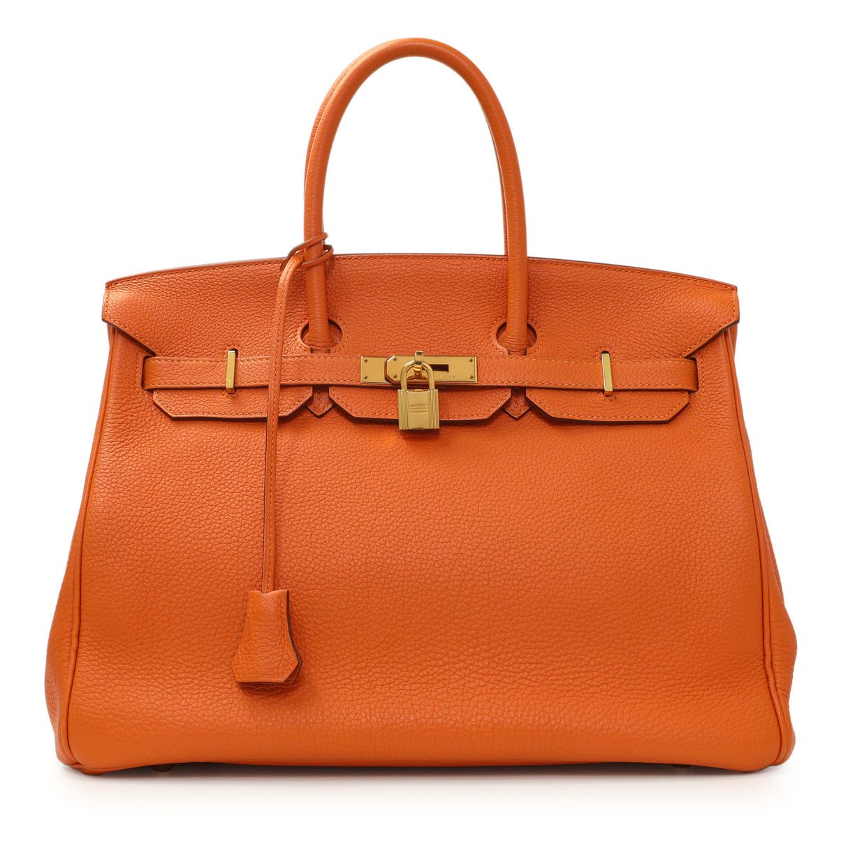 Hermes Orange Clemence Birkin 35 Handbags Hermes