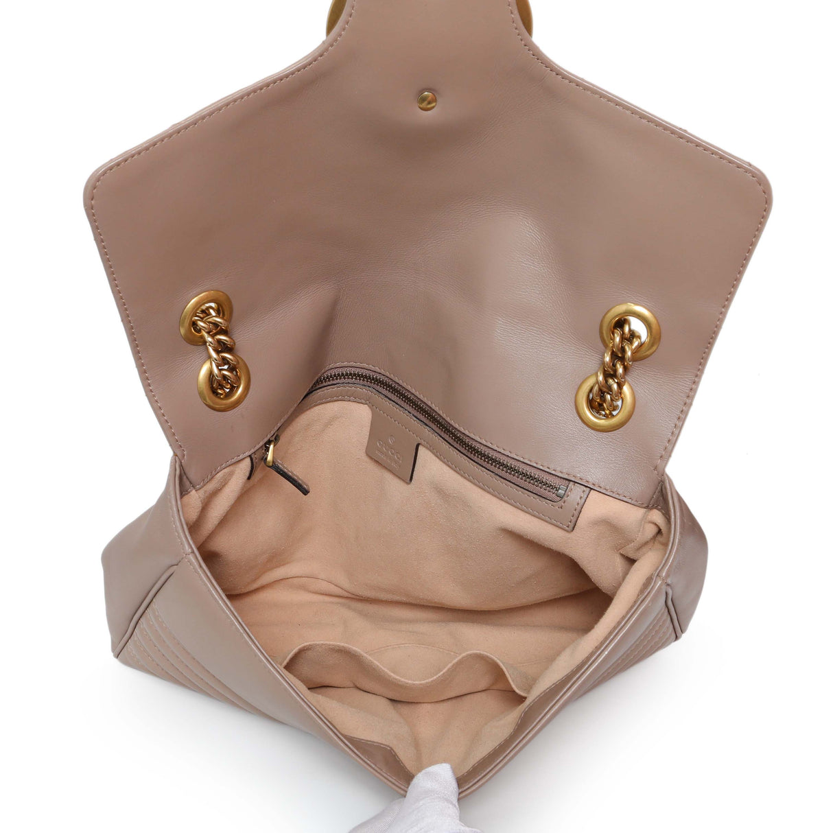 Gucci Porcelain Rose Calfskin Matelasse Medium GG Marmont Shoulder Bag Handbags Gucci