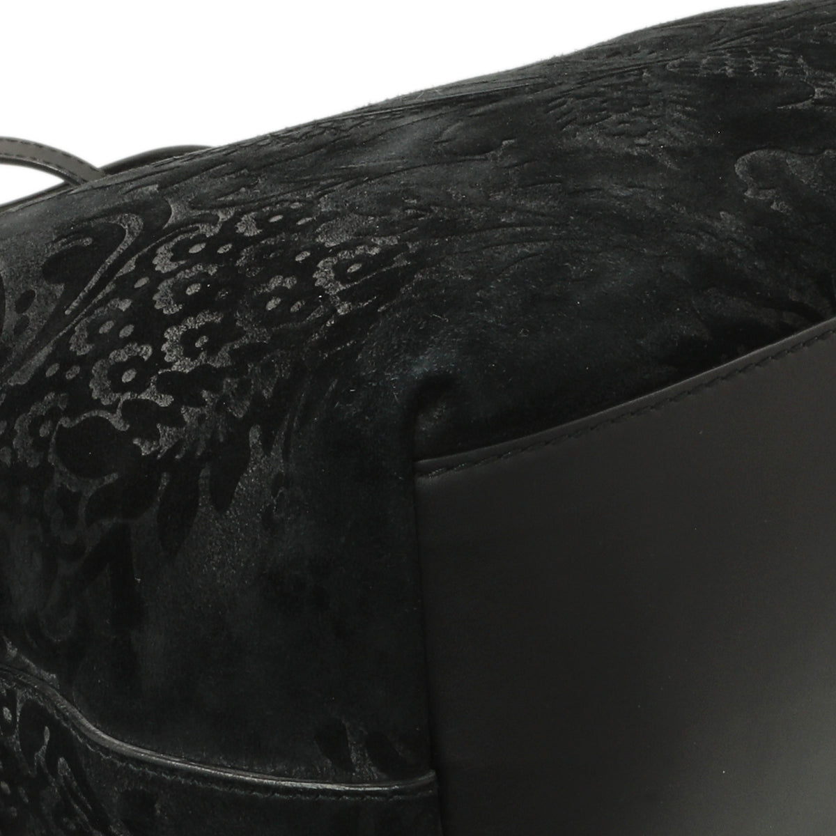 Gucci Black Nubuck Brocade Medium Soft Stirrup Tote Handbags Gucci