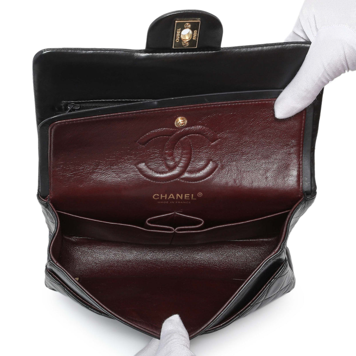 Chanel Black Quilted Lambskin Small Double Flap Handbags Chanel