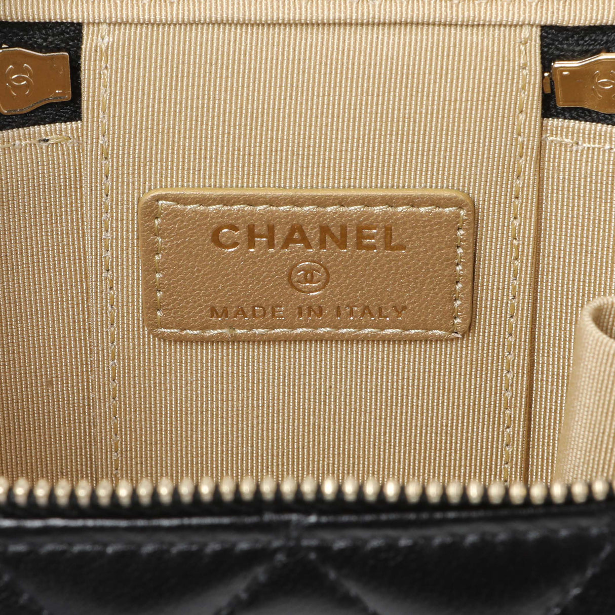 Chanel Black Lambskin Mini Pearl Crush Vanity Handbags Chanel