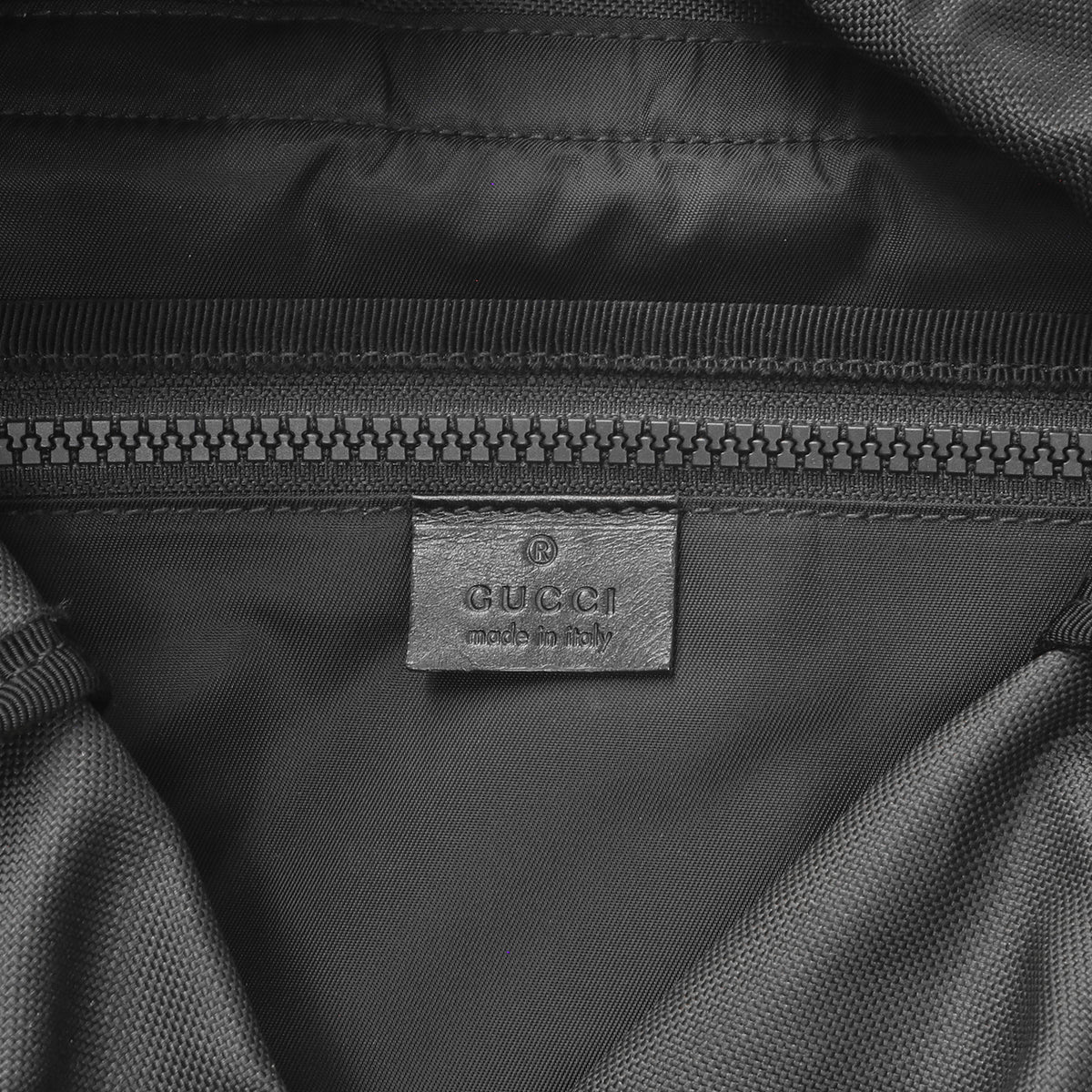 Gucci Black Techno Canvas Web Drawstring Backpack