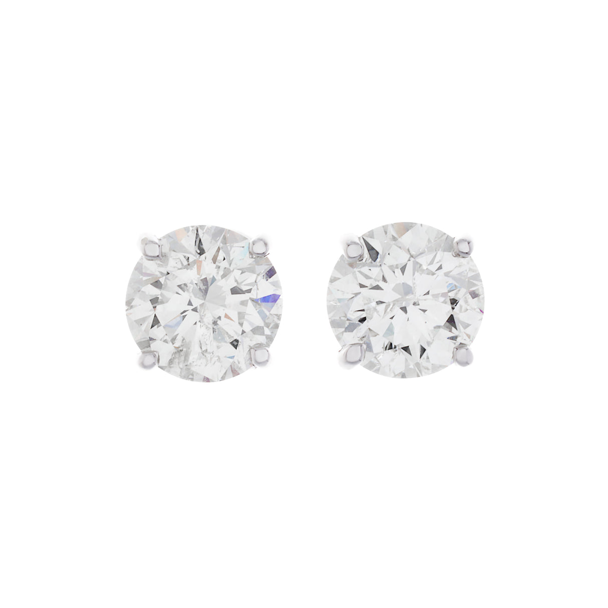 14K White Gold 2.40 Carat Diamond Stud Earrings Fine Jewellery Modaselle