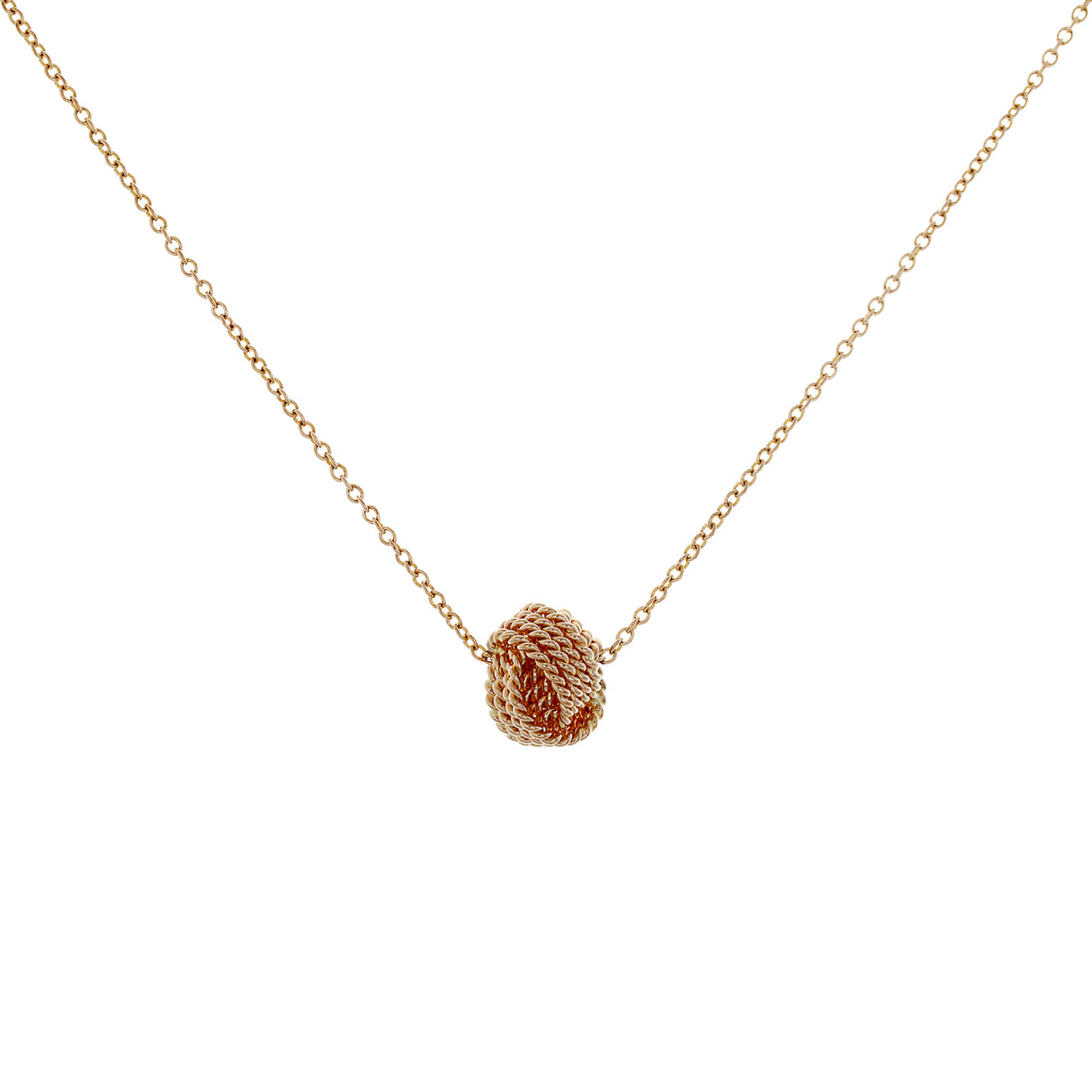 Tiffany & Co. 18K Rose Gold Twist Knot Pendant Designer Jewellery Tiffany and Co