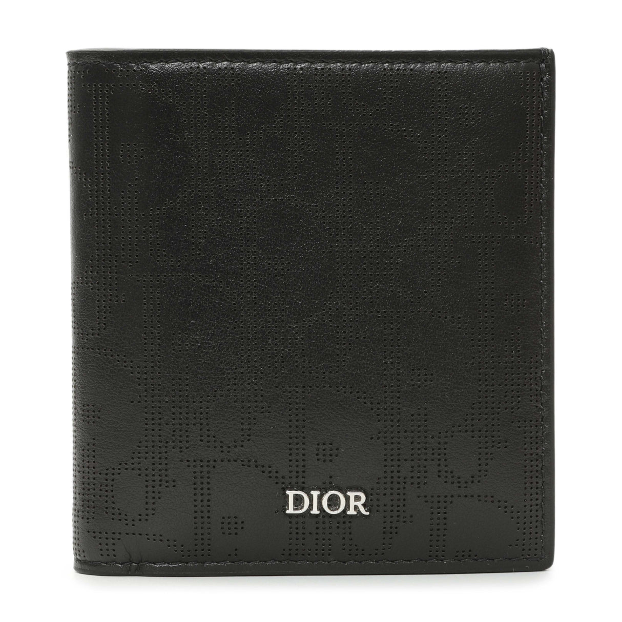 Christian Dior Black Calfskin Perforated Oblique Vertical Card Holder Accessories Christian Dior