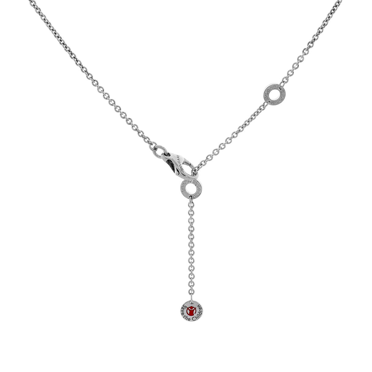 Bulgari Sterling Silver Ceramic Save The Children Pendant Necklace