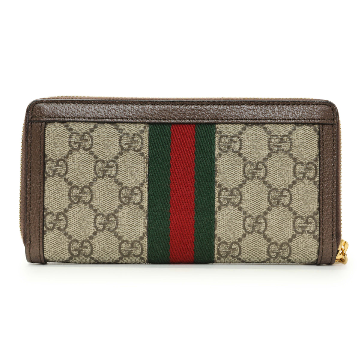 Gucci GG Supreme Monogram Web Ophidia Zip Around Wallet Accessories Gucci