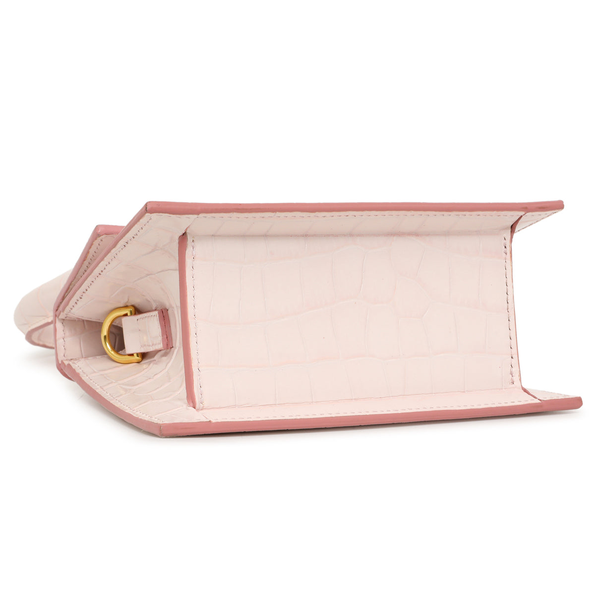 Jacquemus Pink Crocodile Embossed Calfskin Moyen Le Chiquito Handbags Jacquemus