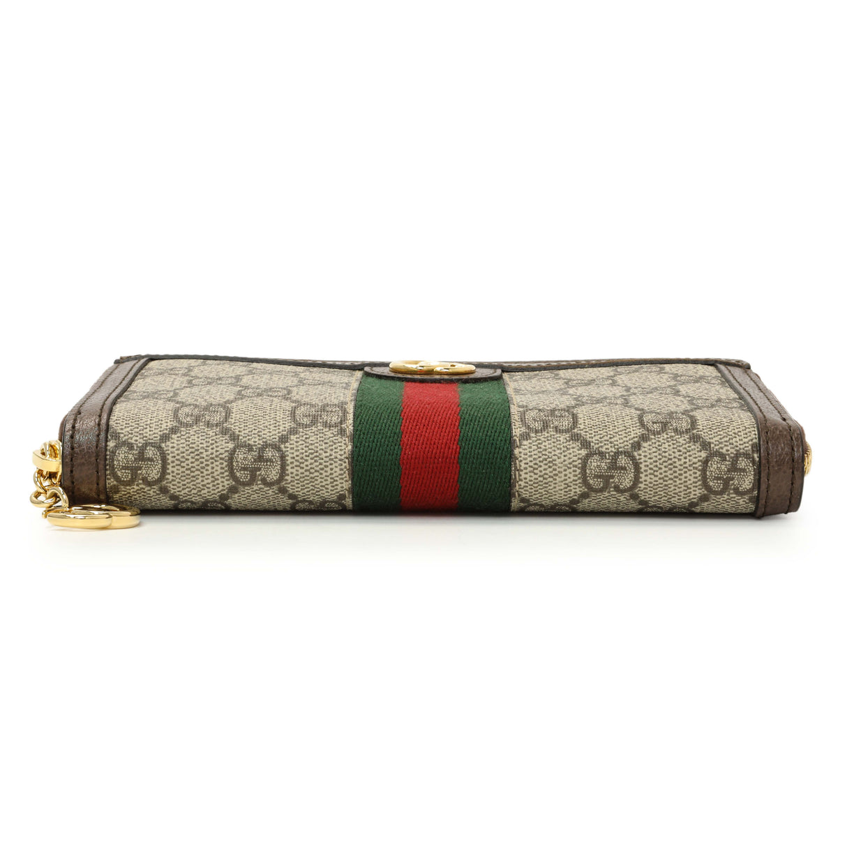 Gucci GG Supreme Monogram Web Ophidia Zip Around Wallet Accessories Gucci