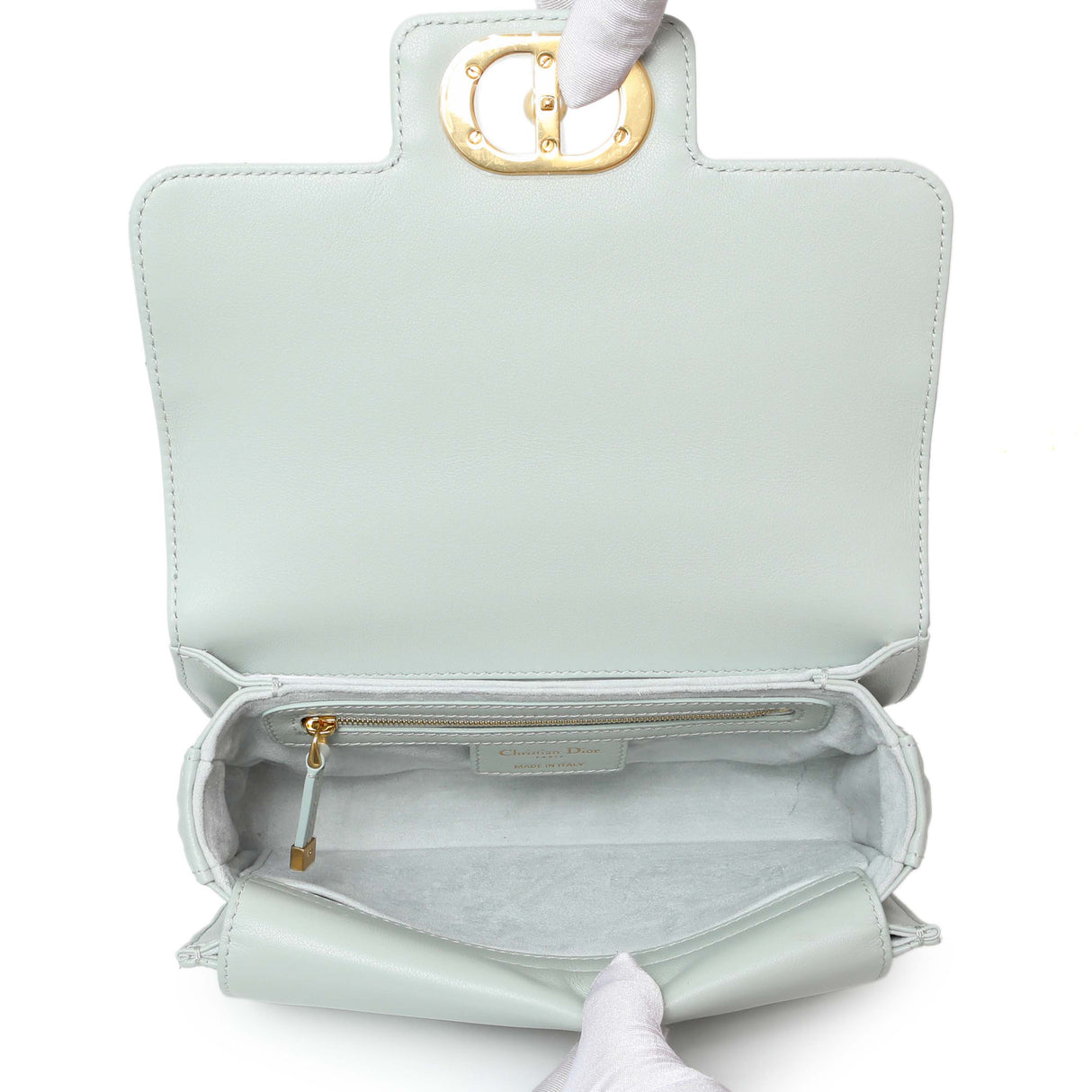 Christian Dior Light Blue Lambskin Cannage Small Jolie Top Handle Bag Handbags Christian Dior