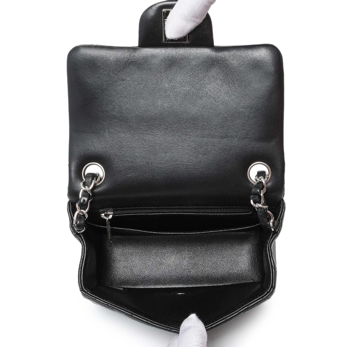 Chanel Black Quilted Lambskin Mini Square Flap Handbags Chanel