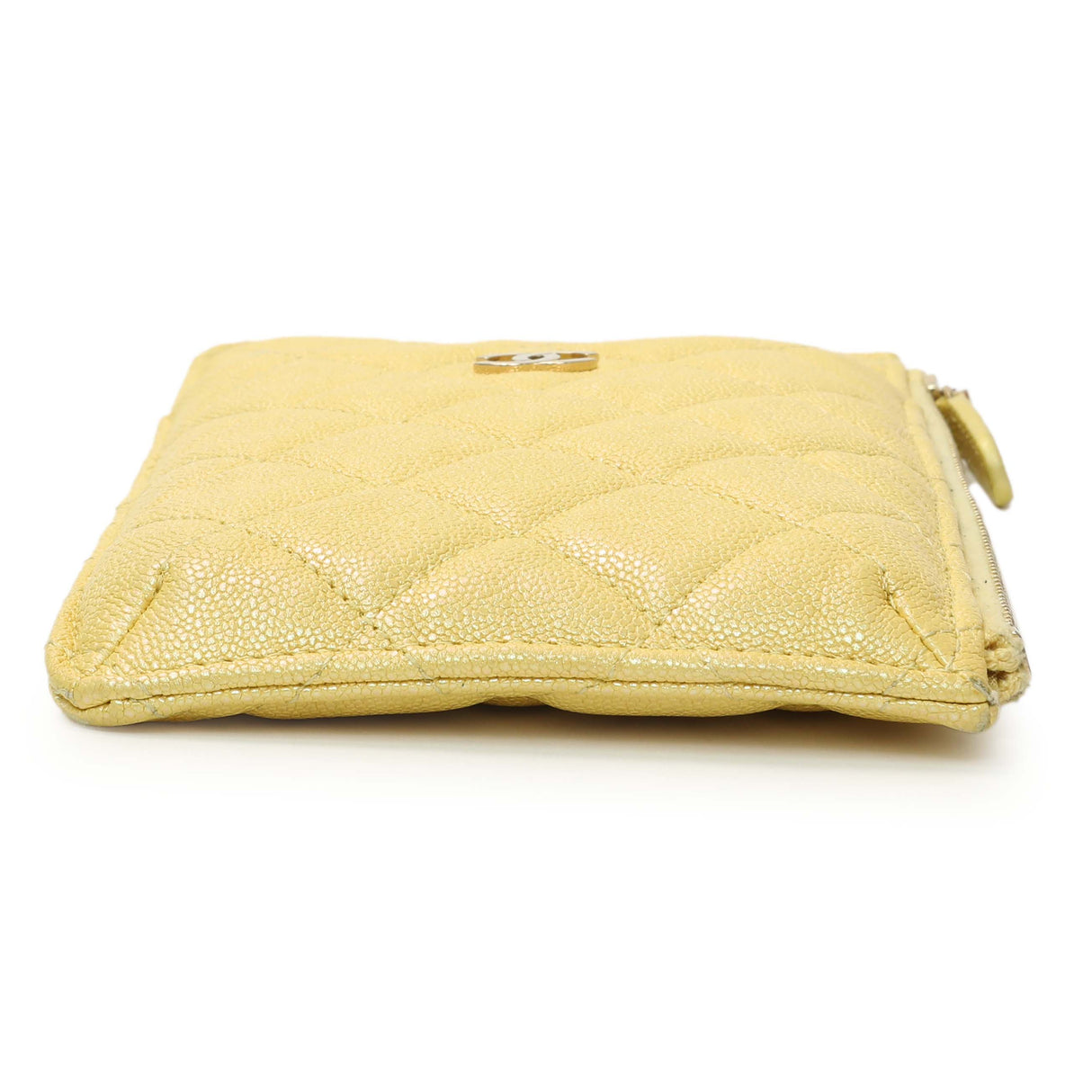 Chanel Yellow Iridescent Caviar Classic Phone Pouch Accessories Chanel