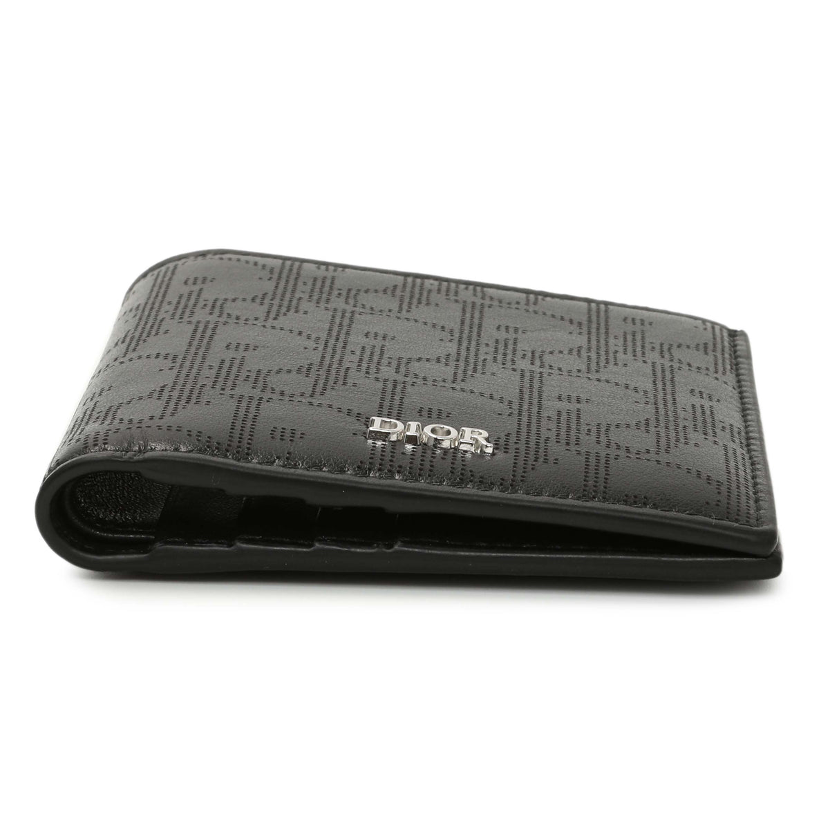 Christian Dior Black Calfskin Perforated Oblique Vertical Card Holder Accessories Christian Dior