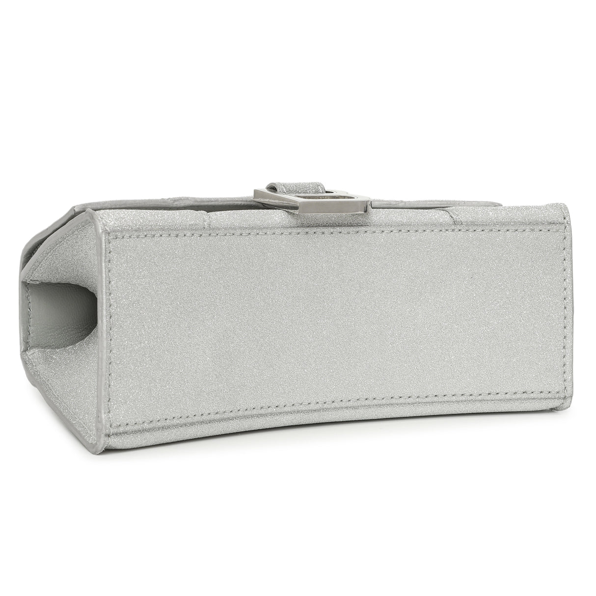 Balenciaga Silver Sparkling Fabric Hourglass Top Handle Bag XS Handbags Balenciaga