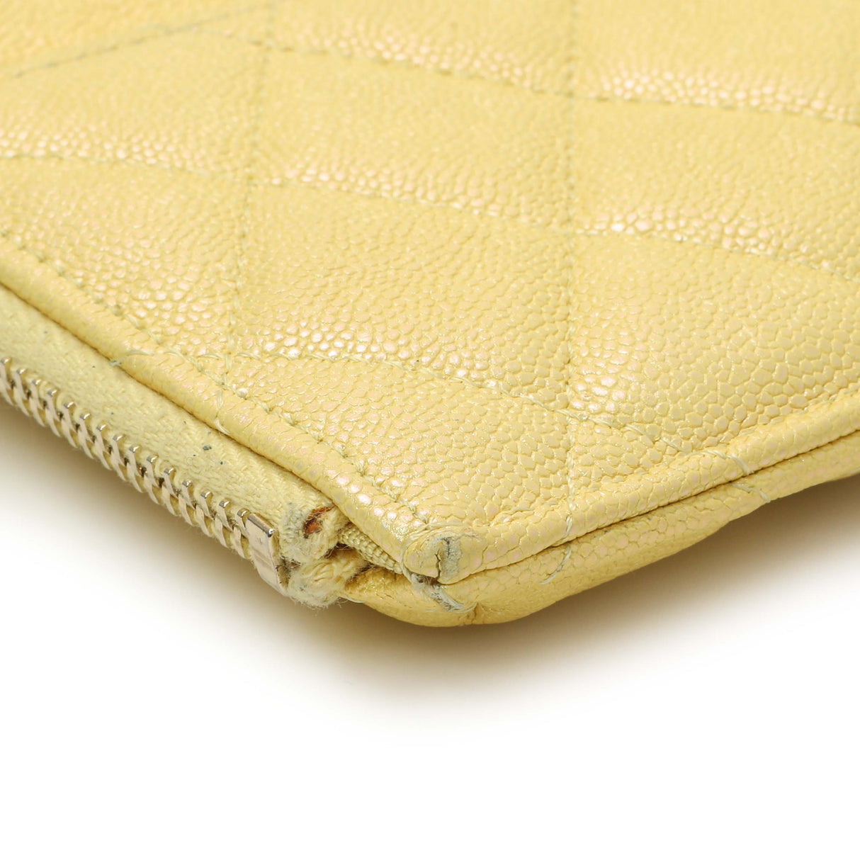 Chanel Yellow Iridescent Caviar Classic Phone Pouch Accessories Chanel
