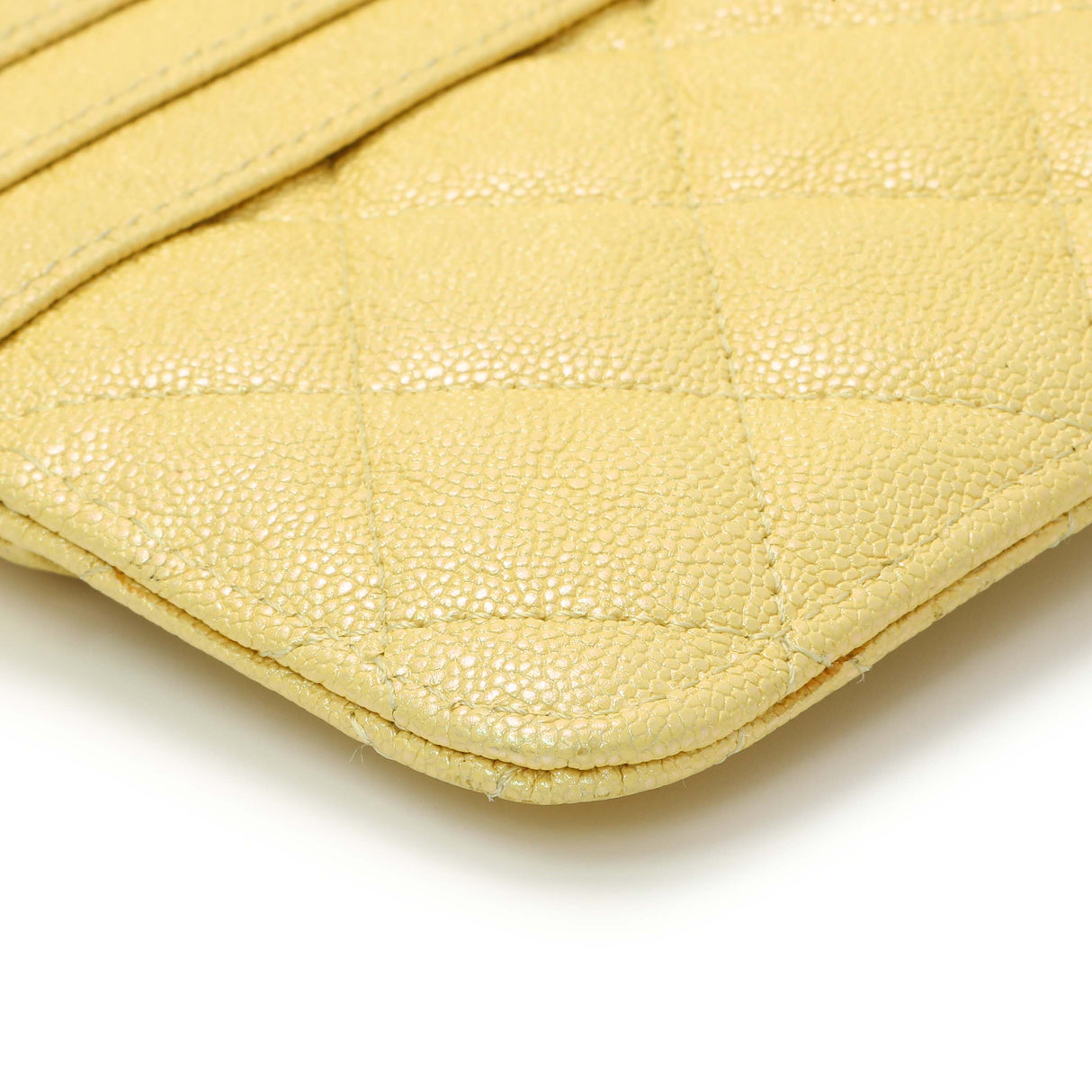 Chanel Yellow Iridescent Caviar Classic Phone Pouch Accessories Chanel