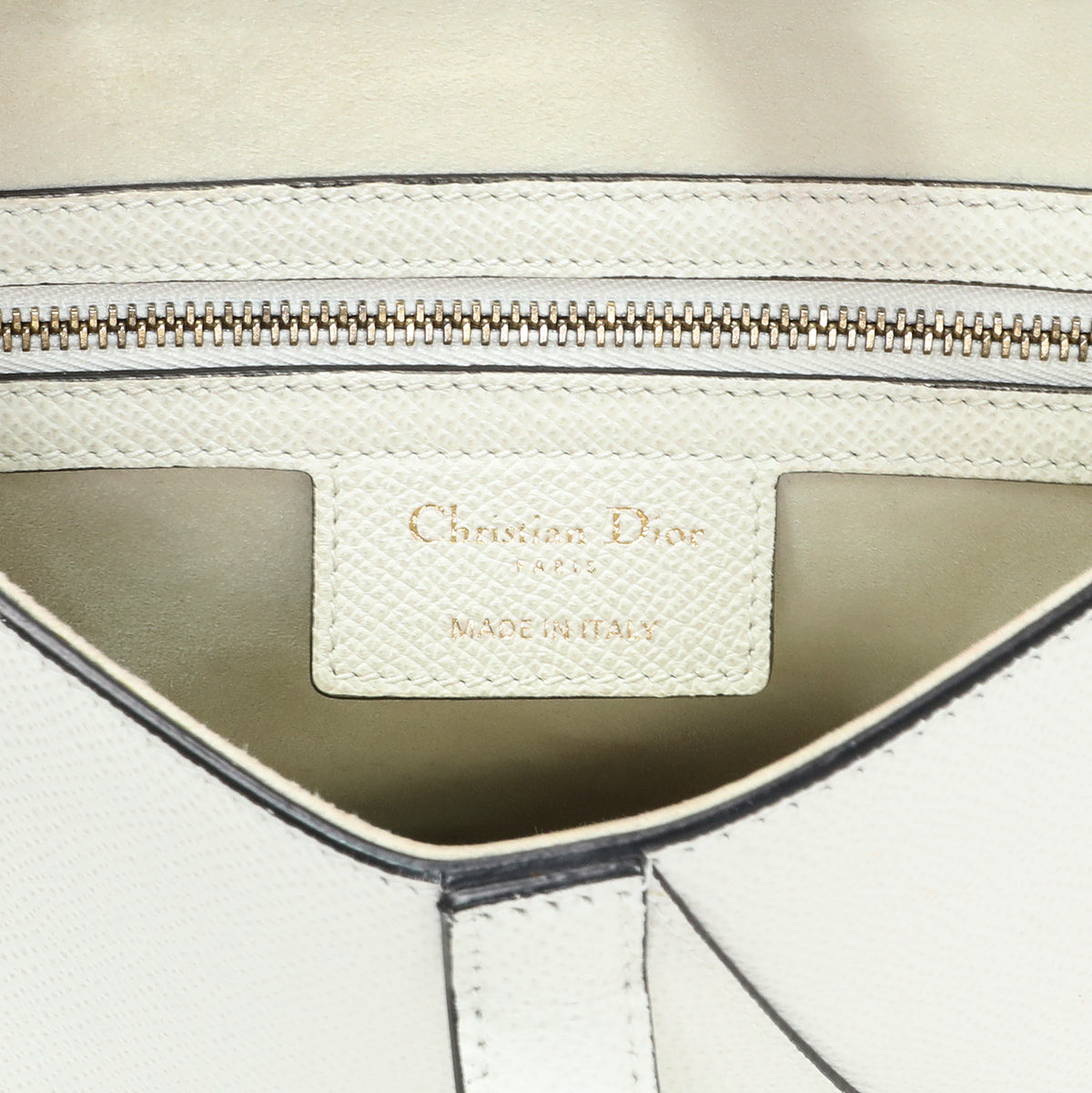 Christian Dior White Grained Calfskin Saddle Bag Handbags Christian Dior