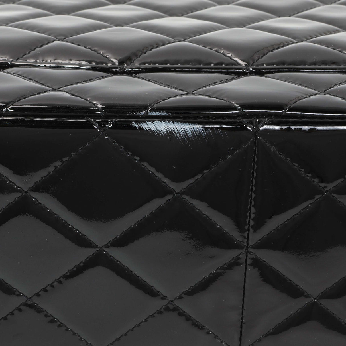 Chanel Black Quilted Patent Jumbo Double Flap Handbags Chanel