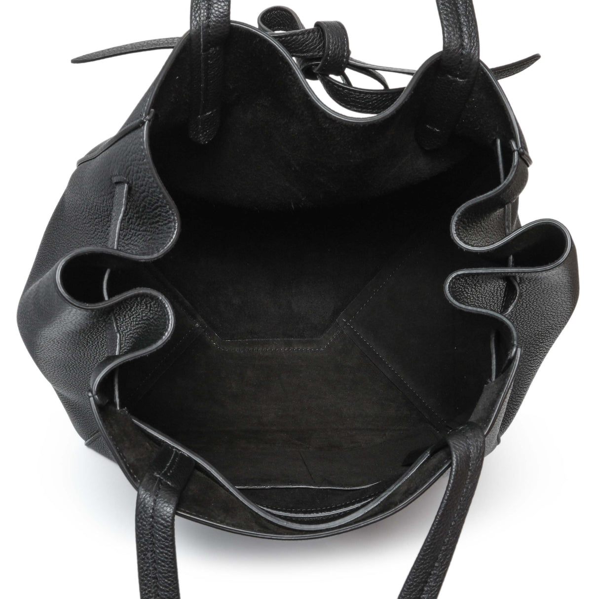 Celine Black Soft Grained Calfskin Medium Belt Cabas Phantom Handbags Celine