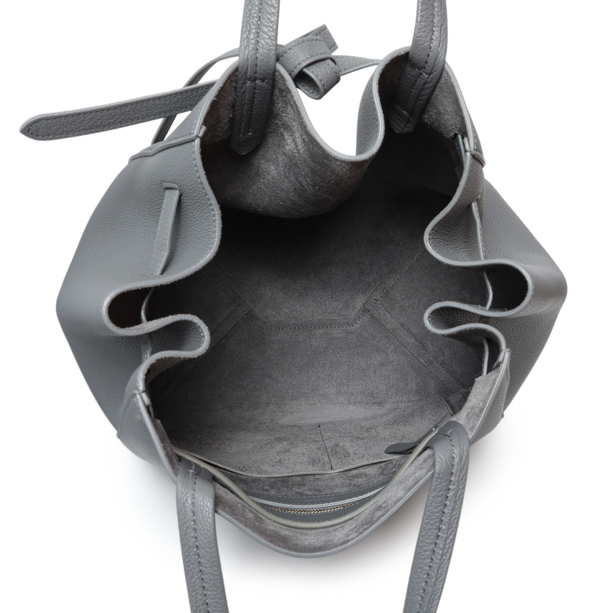 Celine Grey Soft Grained Calfskin Medium Belt Cabas Phantom Handbags Celine