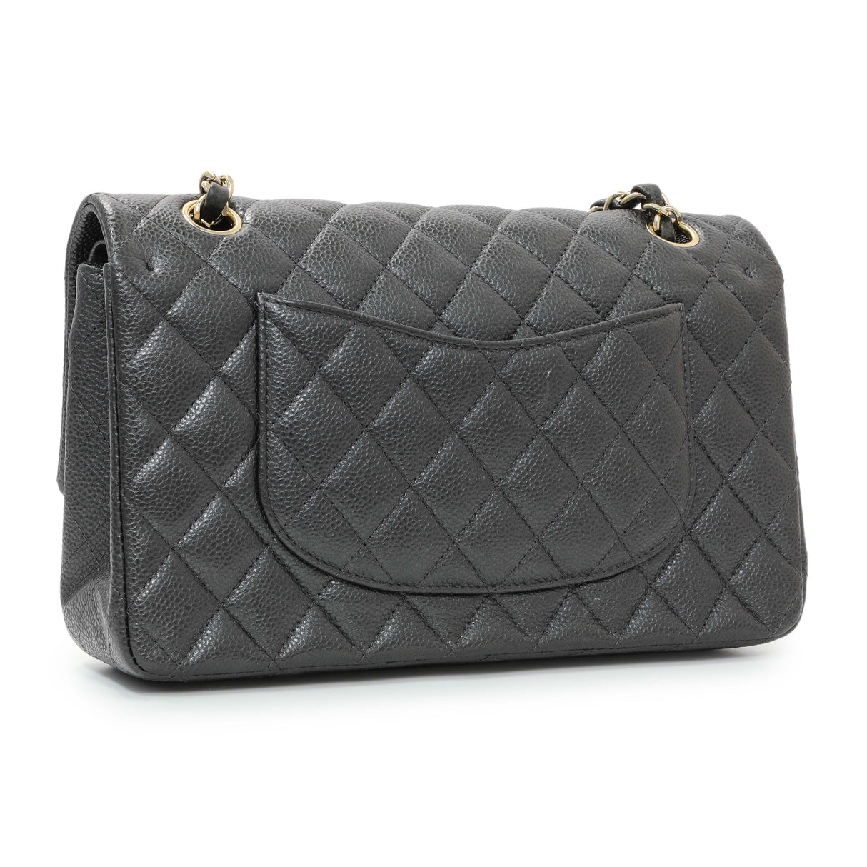 Chanel Dark Grey Caviar Medium Classic Double Flap