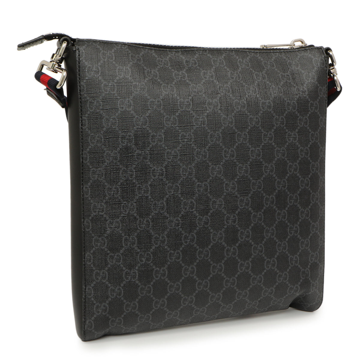 Gucci GG Supreme Monogram Web Flat Messenger Bag Handbags Gucci