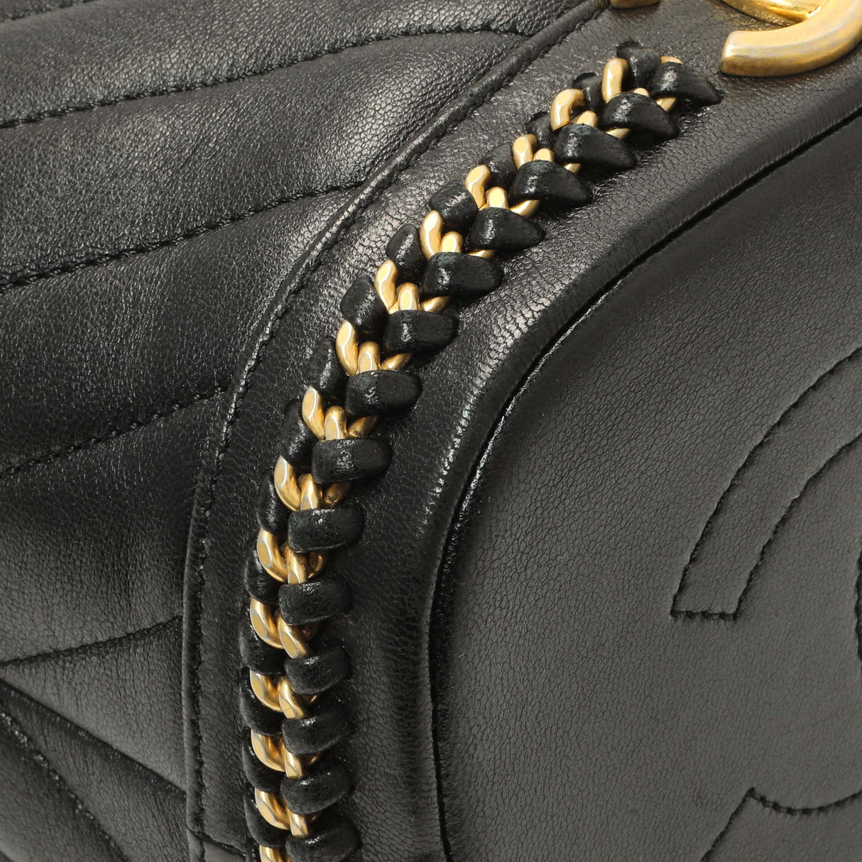 Chanel Black Sheepskin Chevron Quilted Drawstring Bag Handbags Chanel