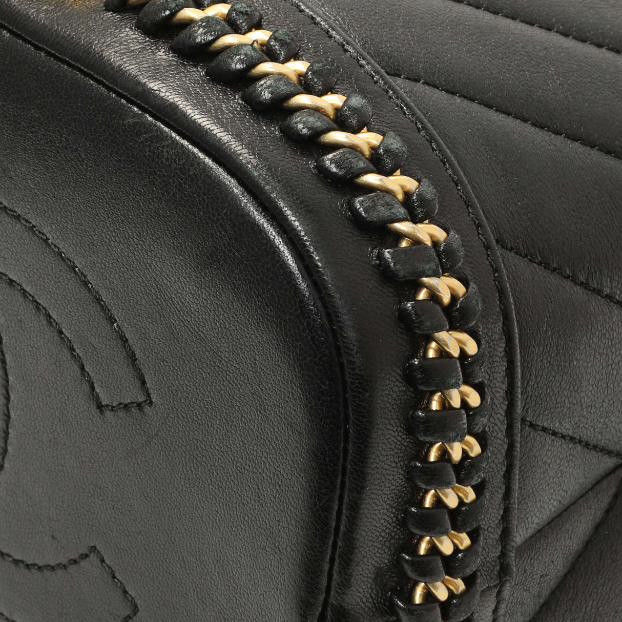 Chanel Black Sheepskin Chevron Quilted Drawstring Bag Handbags Chanel