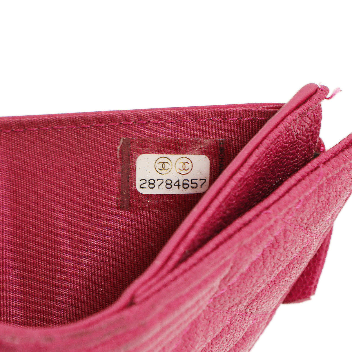 Chanel Fuchsia Quilted Caviar Boy Compact Wallet Accessories Chanel