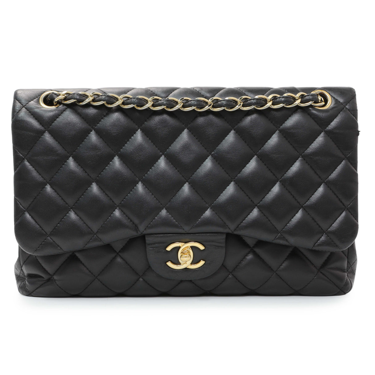 -8 items Tue July 14 ⬆️- Chanel Black Lambskin Quilted Jumbo Double Flap Handbags Chanel