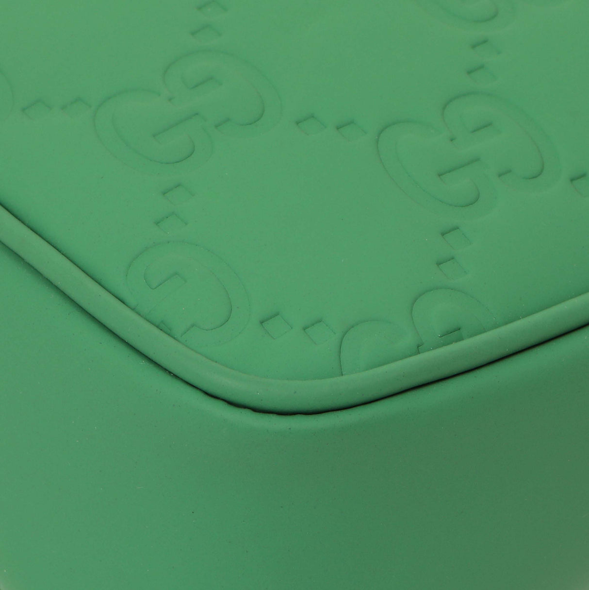 Gucci Green Rubber Effect Monogram GG Crossbody Bag Handbags Gucci