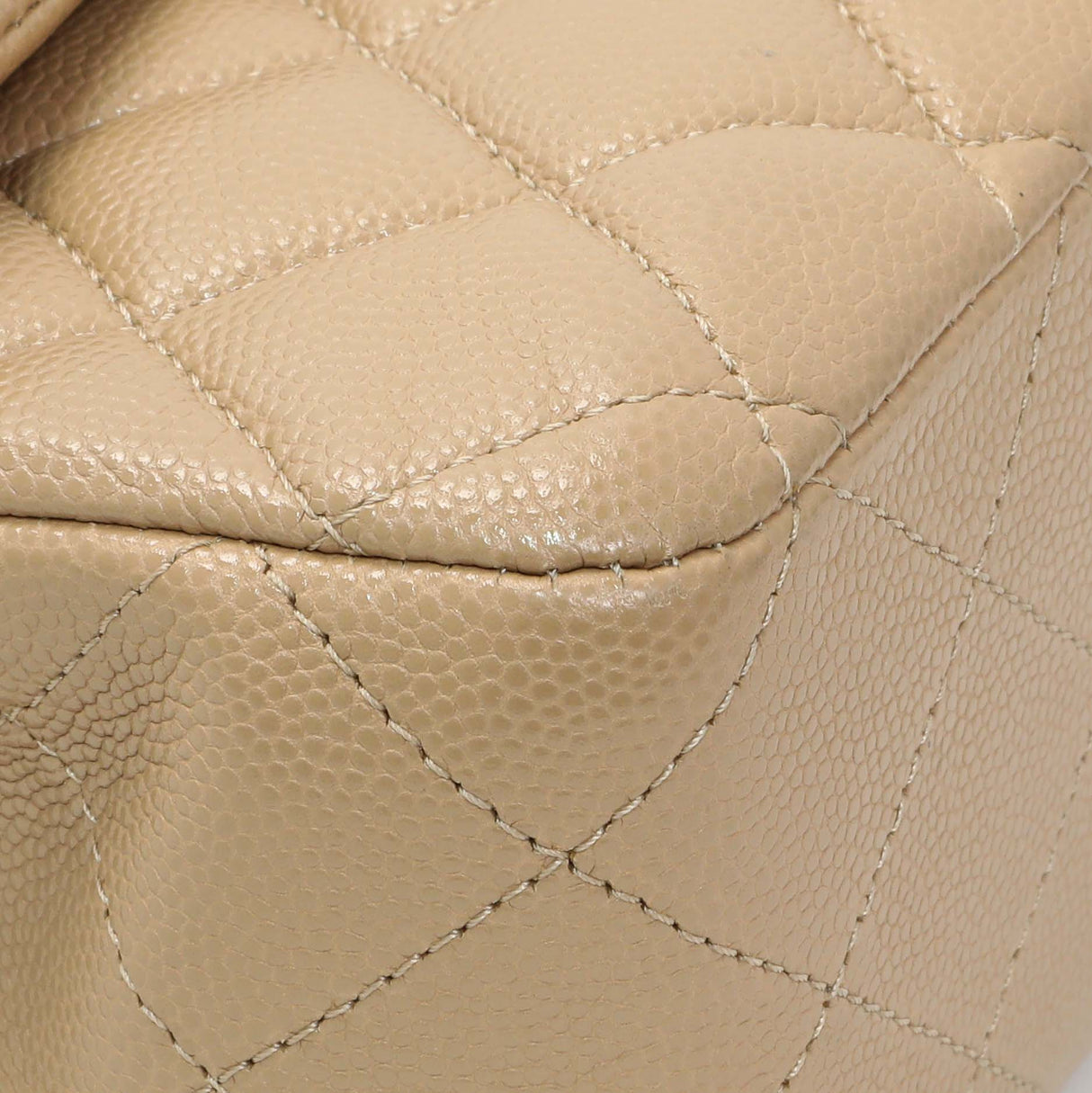 Chanel Beige Quilted Caviar Medium Double Flap Handbags Chanel