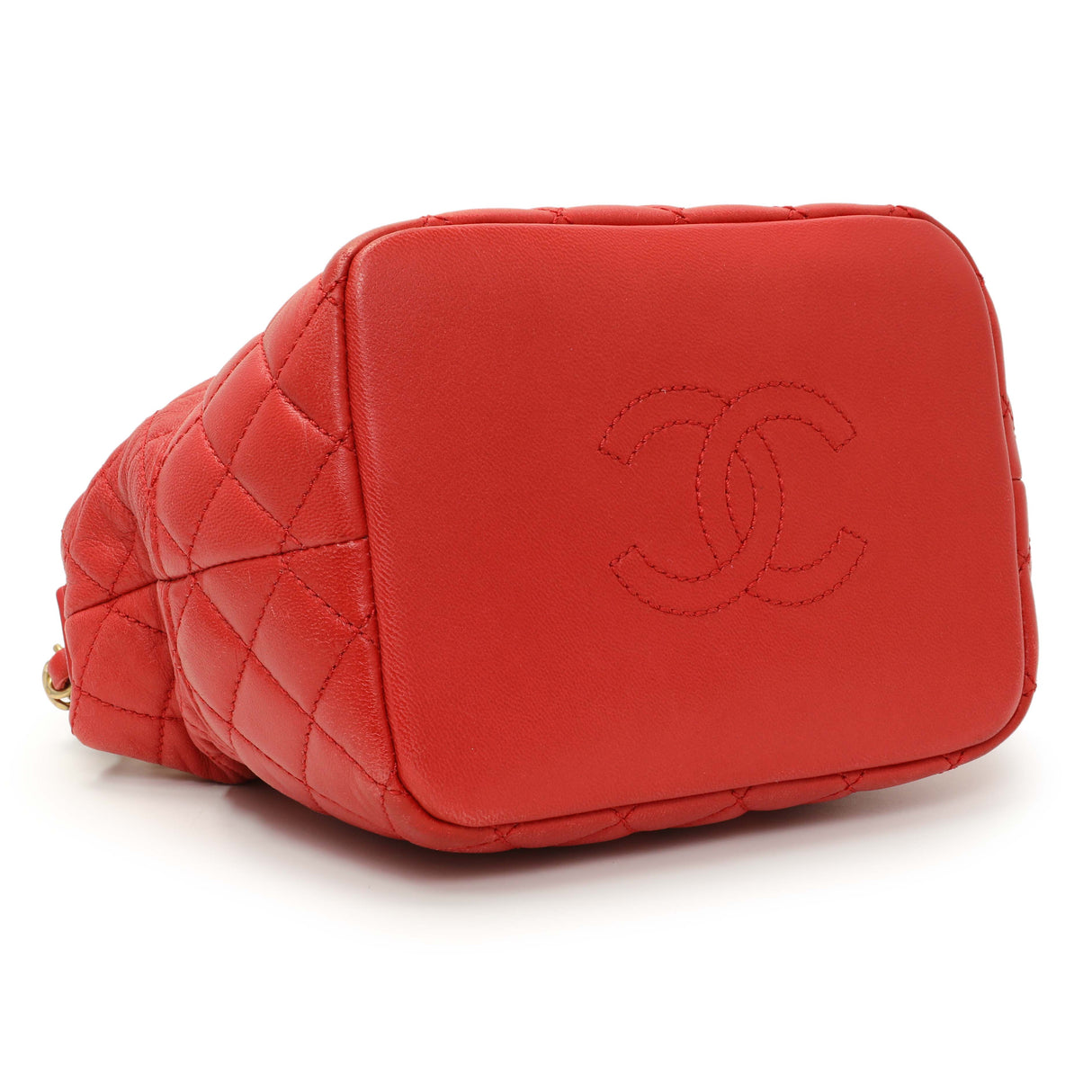 Chanel Red Quilted Lambskin Small Hobo Handbags Chanel