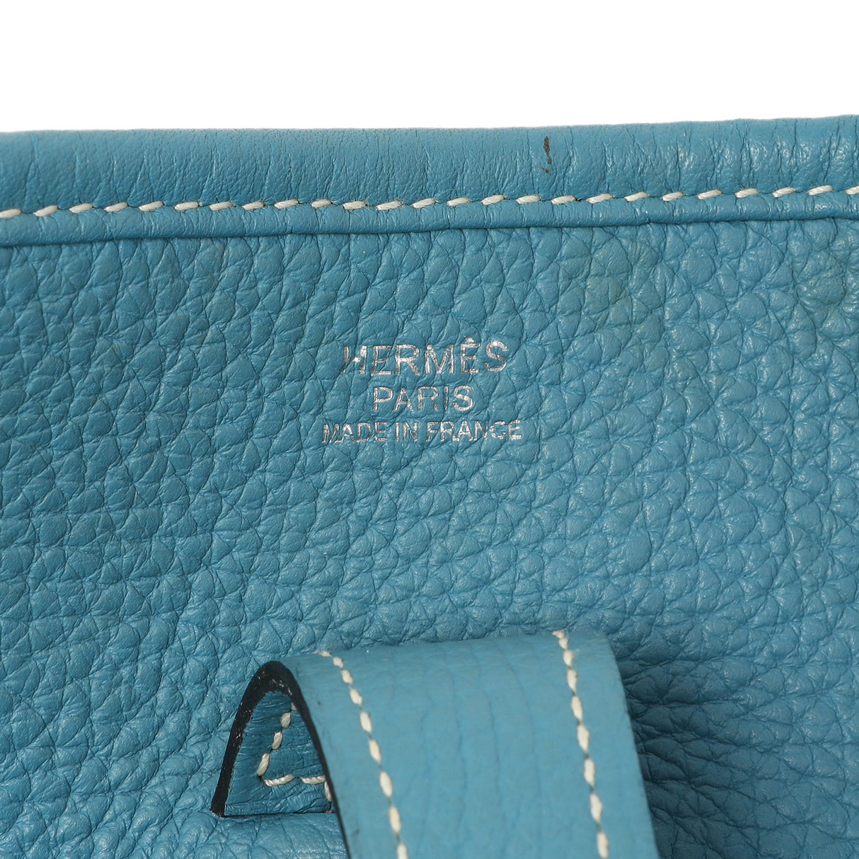 Hermes Blue Jean Clemence Evelyne III GM Handbags Hermes